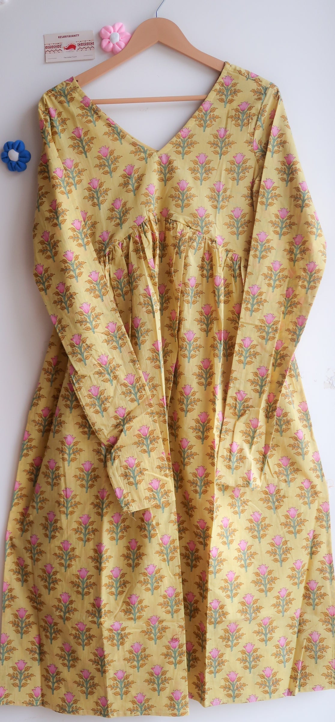 Sunshine Yellow Churidaar Sleeves Long Kurta