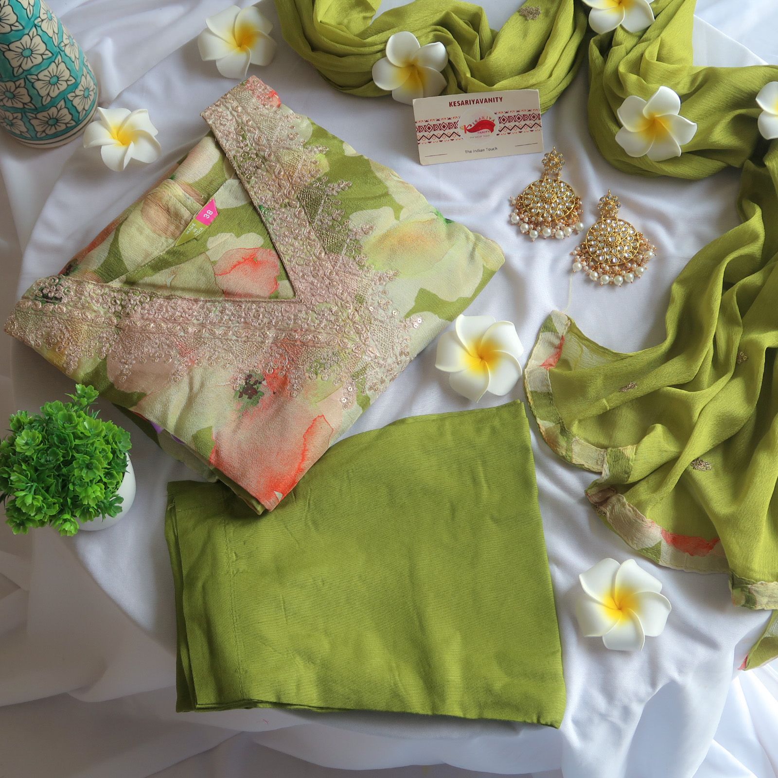 Aasira Festive Special Pure Chinon Suit Set