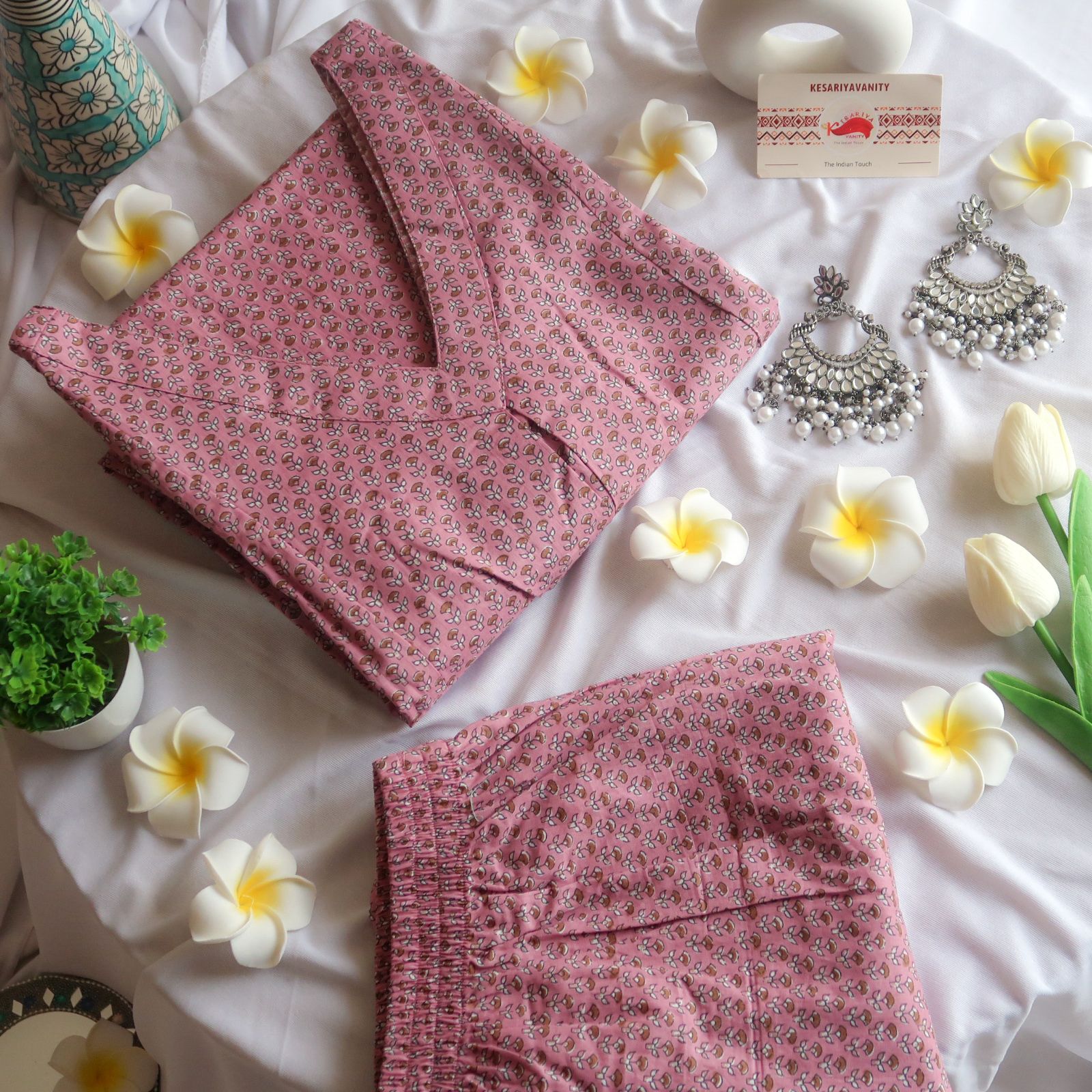 Mauve Pink Office/ Regular Wear Suit Set
